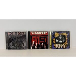Bon‎ Jovi Slippery When Wet Ratt & Roll 8191 Kiss You Wanted the Best 3 CD Lot